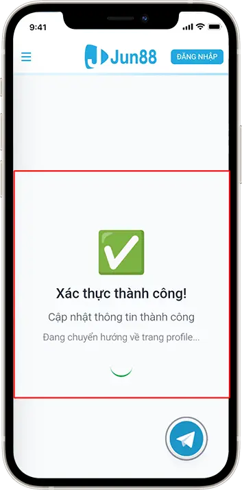 Bước 4:  Xác thực địa chỉ nhận quà thành công
